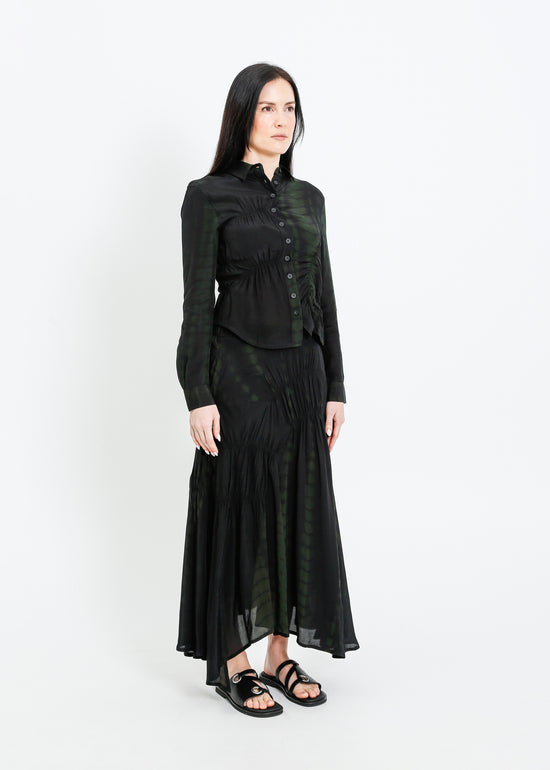 RAVEN SKIRT / BLACK-GREEN