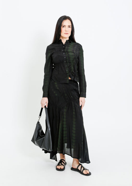 RAVEN SKIRT / BLACK-GREEN