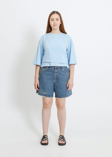 GARCIA DENIM SHORT / INDIGO GREEN WASH