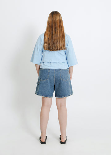 GARCIA DENIM SHORT / INDIGO GREEN WASH