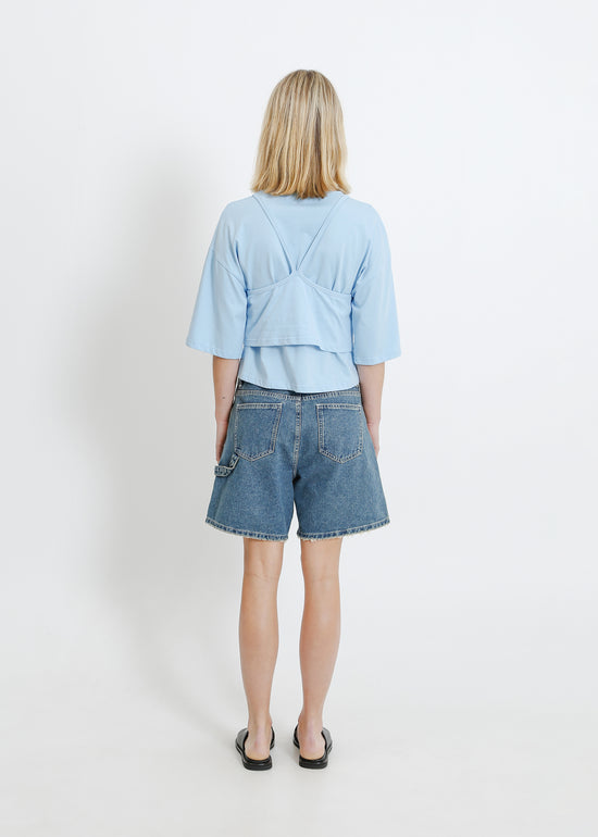 GARCIA DENIM SHORT / INDIGO GREEN WASH