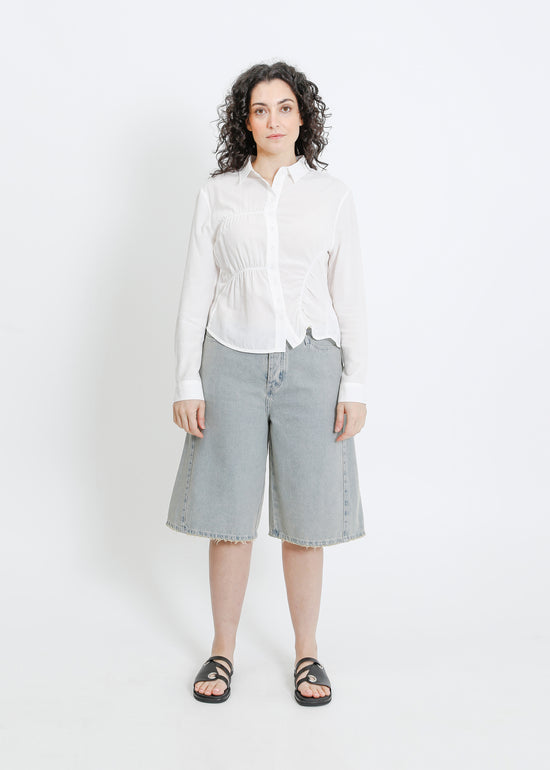 DARIO DENIM SHORT / INDIGO BEIGE WASH
