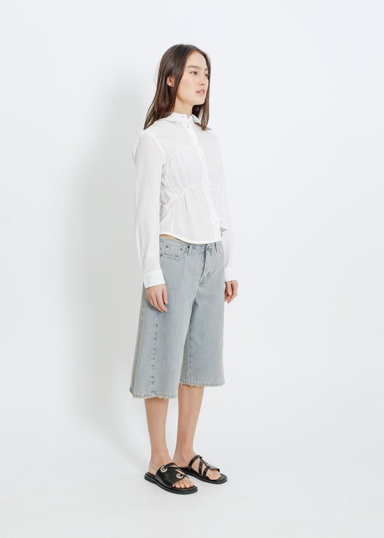 DARIO DENIM SHORT / INDIGO BEIGE WASH