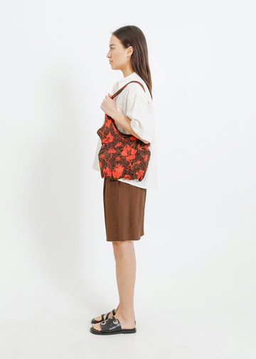 BLOOM TOTE / FRAGILE BLOOMS - CHOCOLATE-POPPY