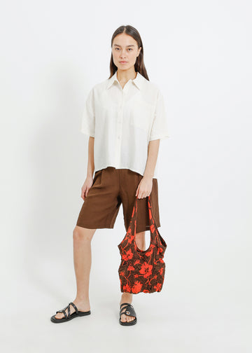 BLOOM TOTE / FRAGILE BLOOMS - CHOCOLATE-POPPY