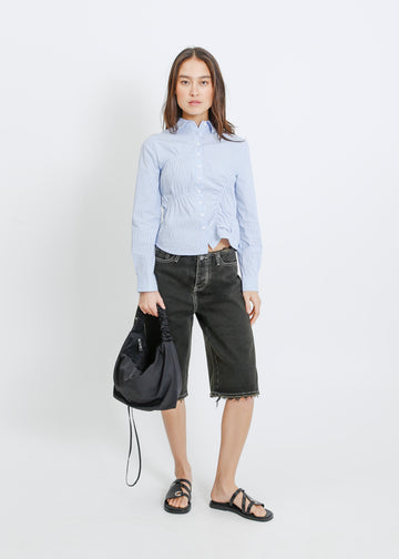 CRESCENT GATHER BAG / BLACK