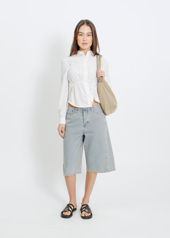 CRESCENT GATHER BAG / TAUPE