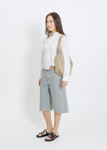 CRESCENT GATHER BAG / TAUPE