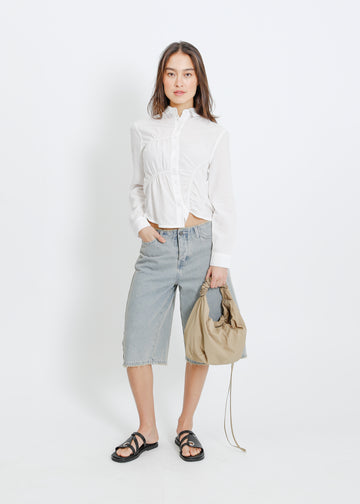 CRESCENT GATHER BAG / TAUPE