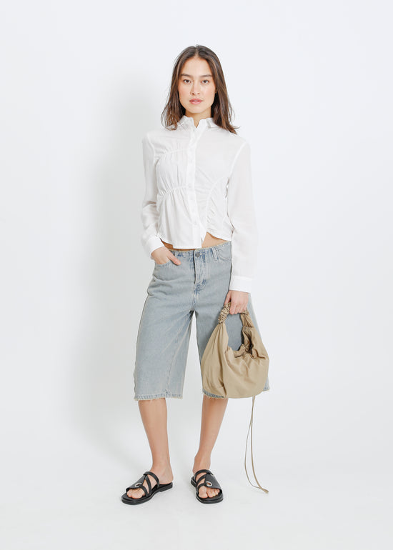 CRESCENT GATHER BAG / TAUPE