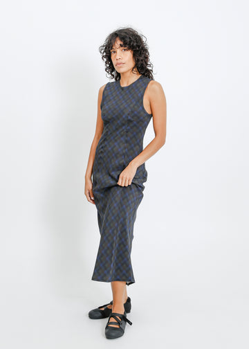 Orion Dress / Indigo Wine Check