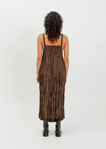 Harbor Pleat Pinafore / Espresso