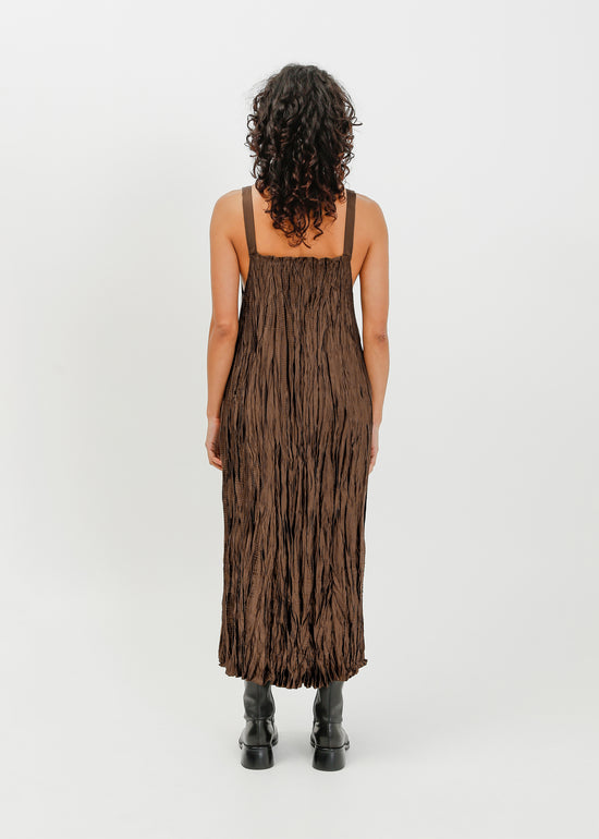 Harbor Pleat Pinafore / Espresso