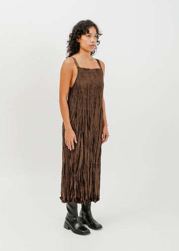 Harbor Pleat Pinafore / Espresso