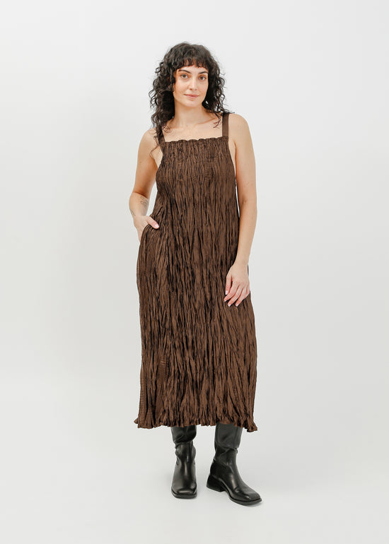 Harbor Pleat Pinafore / Espresso