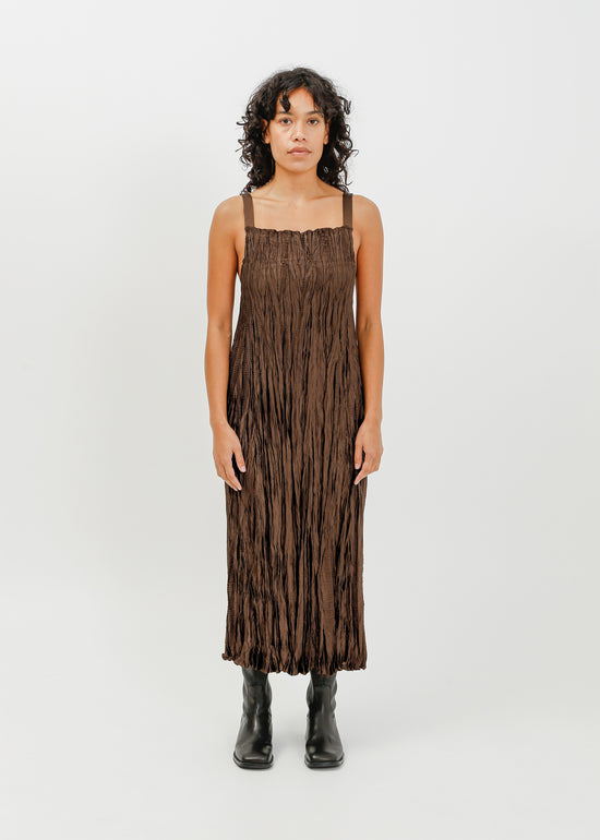Harbor Pleat Pinafore / Espresso