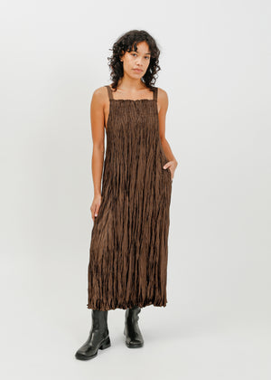 Harbor Pleat Pinafore / Espresso