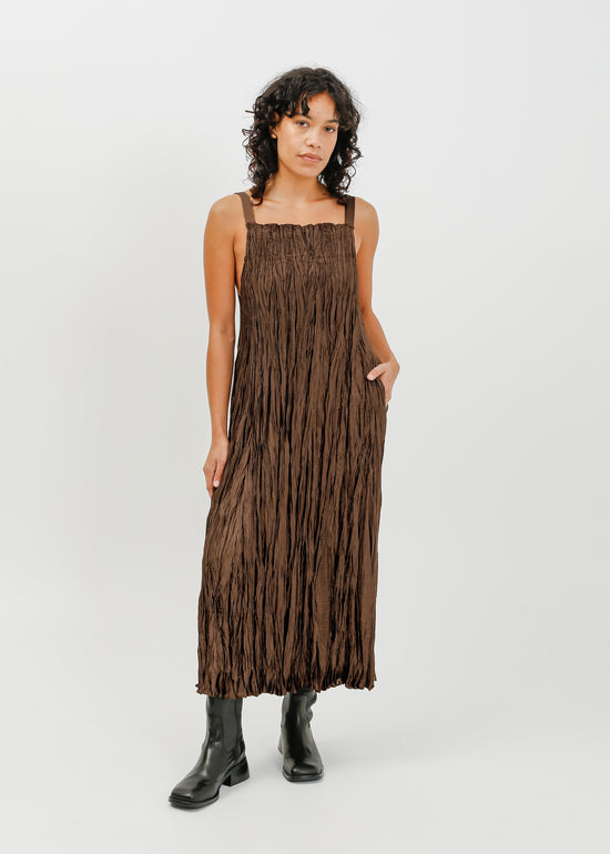 Harbor Pleat Pinafore / Espresso