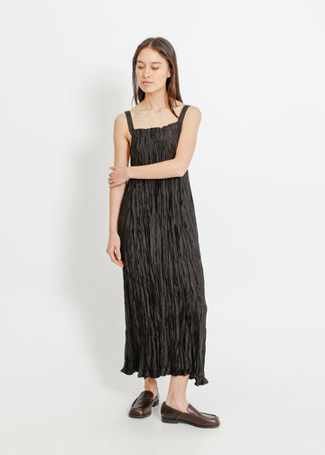 HARBOR PLEAT PINAFORE / BLACK