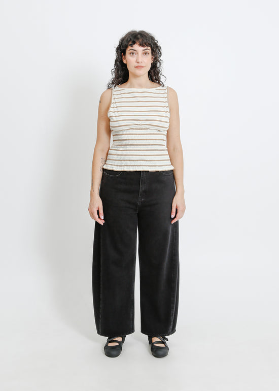 MARIANNA TOP / CREAM-BROWN-BLUE