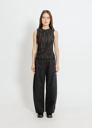 Clover Pleat Top / Black