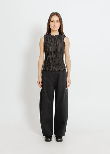 CLOVER PLEAT TOP / BLACK