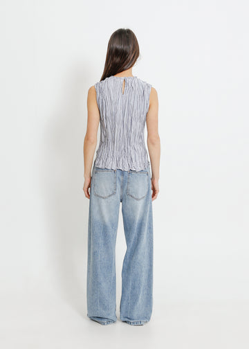 CLOVER PLEAT TOP / SILVER