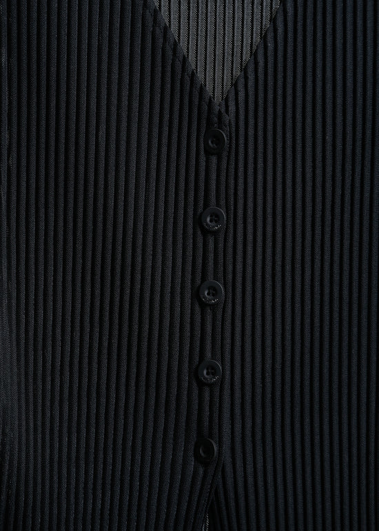 Leonie Pleat Vest / Black