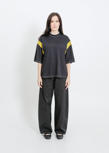 CASSIO OVERSIZE TEE / BLACK-CHARTREUSE