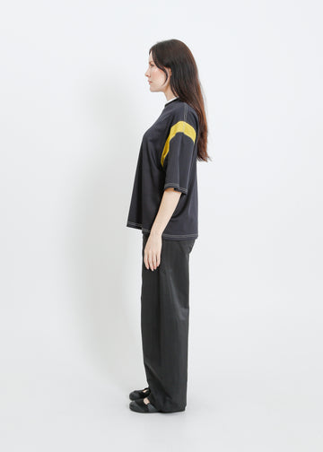 CASSIO OVERSIZE TEE / BLACK-CHARTREUSE