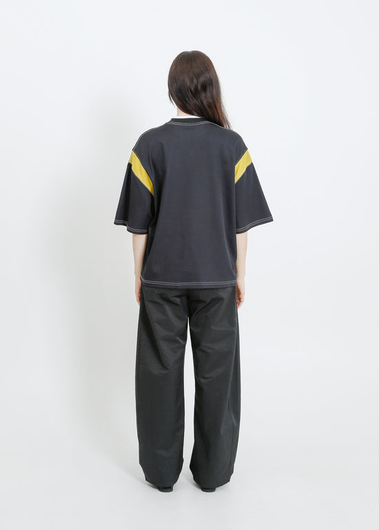 CASSIO OVERSIZE TEE / BLACK-CHARTREUSE