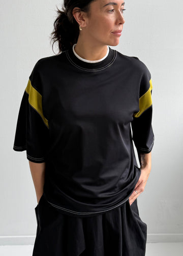 Cassio Oversize Tee / Black-Chartreuse