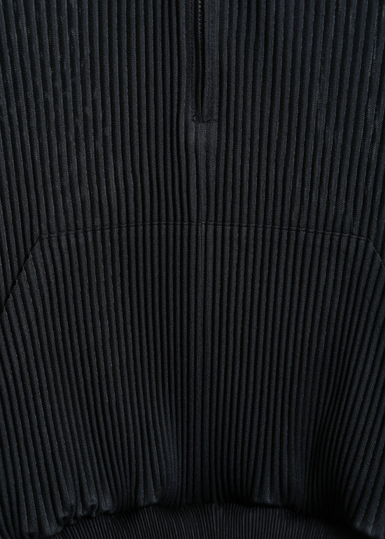 TARAN PLEAT HOODIE / BLACK