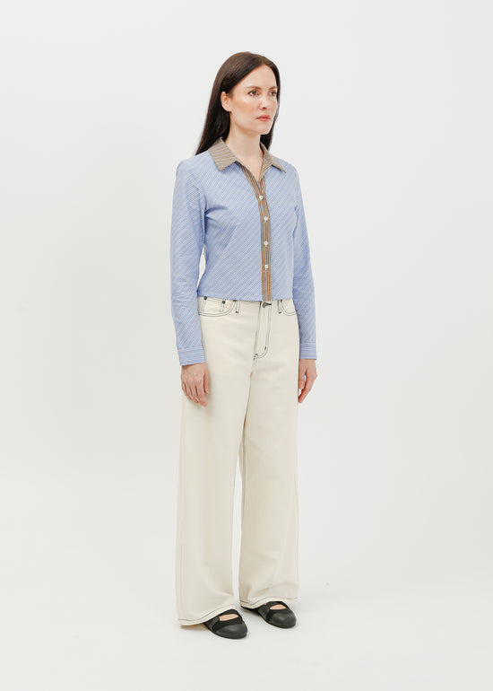 Alora Shirt / Blue-White