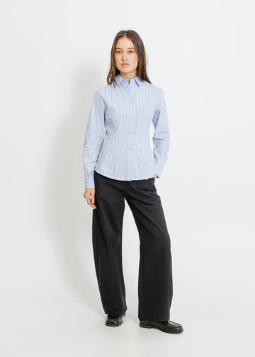 HANIYA SHIRT / BLUE-BEIGE