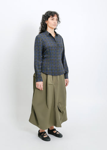 Haniya Shirt / Indigo Wine Check