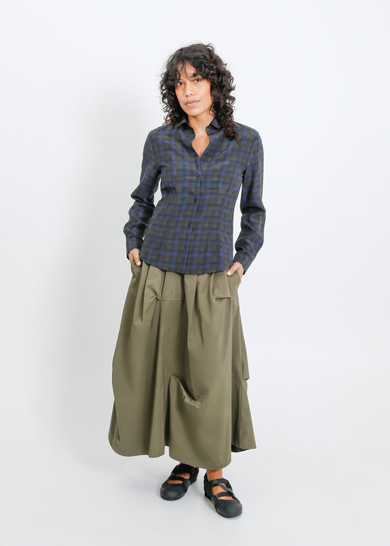Haniya Shirt / Indigo Wine Check