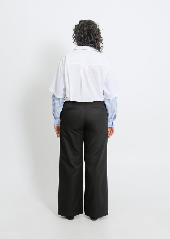 ADLINA SHIRT / WHITE-BLUE-BEIGE