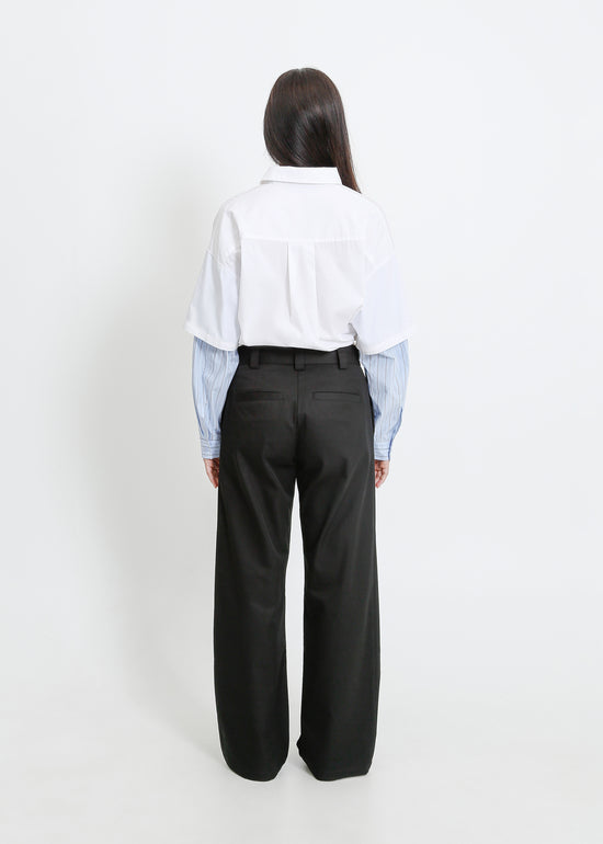 ADLINA SHIRT / WHITE-BLUE-BEIGE