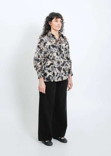 Satine Shirt / Moss-Black