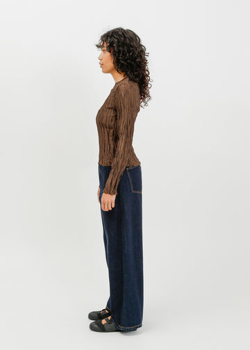 Shaun Pleat Top / Espresso