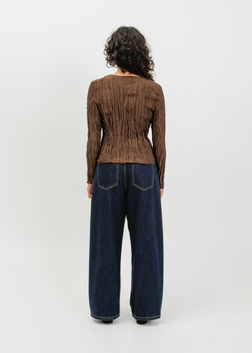 Shaun Pleat Top / Espresso