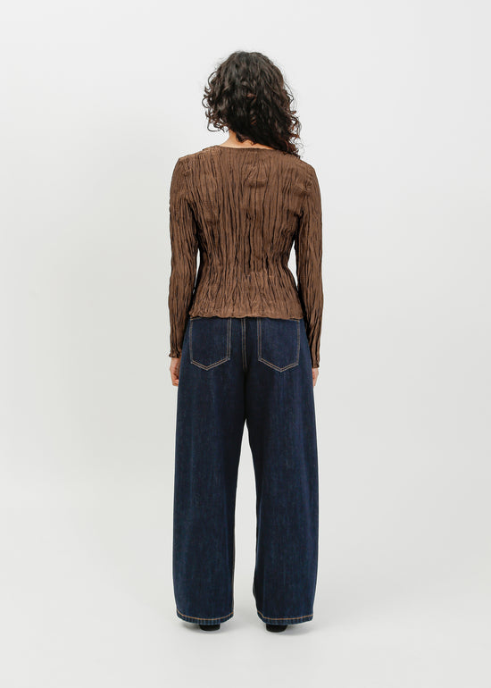 Shaun Pleat Top / Espresso
