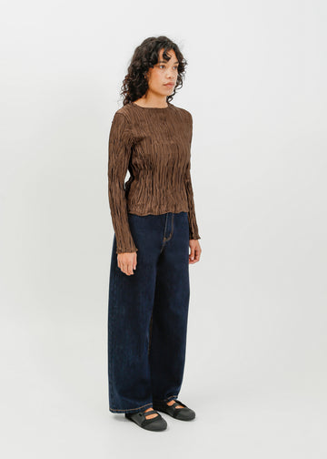 Shaun Pleat Top / Espresso