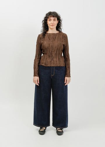 Shaun Pleat Top / Espresso