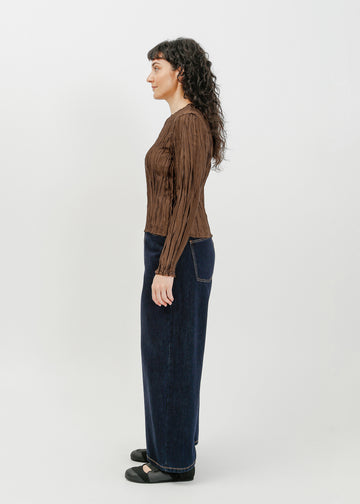 Shaun Pleat Top / Espresso
