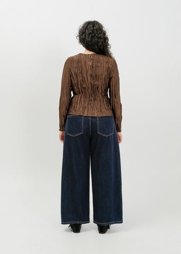 Shaun Pleat Top / Espresso