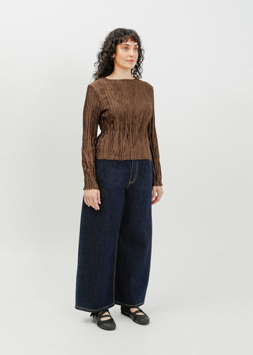 Shaun Pleat Top / Espresso