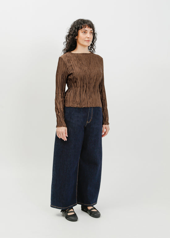 Shaun Pleat Top / Espresso