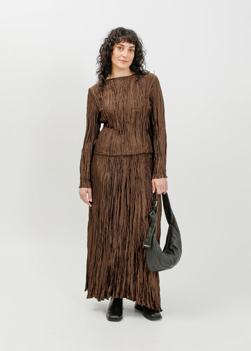 Shaun Pleat Top / Espresso